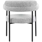 Meridian Furniture, Chaise de salle à manger Blake en tissu bouclette gris, lot de 2