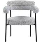 Meridian Furniture, Chaise de salle à manger Blake en tissu bouclette gris, lot de 2