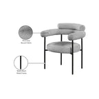 Meridian Furniture, Chaise de salle à manger Blake en tissu bouclette gris, lot de 2