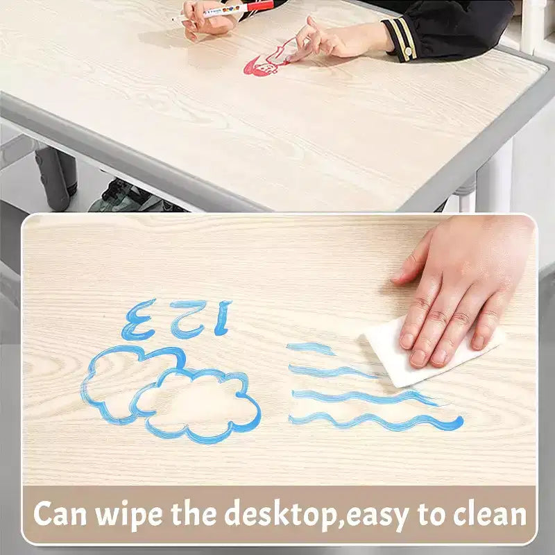 Ensemble de 47 tables et 6 chaises réglables en hauteur pour tout-petits avec pieds de table antidérapants et plateau de table graffitis pour organisateur