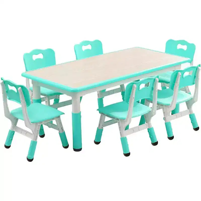 Ensemble de 47 tables et 6 chaises réglables en hauteur pour tout-petits avec pieds de table antidérapants et plateau de table graffitis pour organisateur