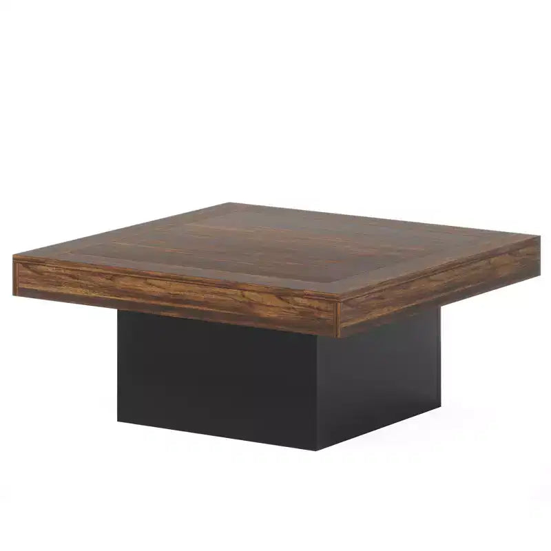 Table basse MAYEERTY carrée à LED 35,4, table de salon de style industriel rustique avec lumière réglable