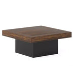 Table basse MAYEERTY carrée à LED 35,4, table de salon de style industriel rustique avec lumière réglable