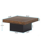 Table basse MAYEERTY carrée à LED 35,4, table de salon de style industriel rustique avec lumière réglable