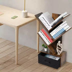 Bibliothèque moderne à 4 étagères, en forme d'arbre, meuble de rangement en bois, pour livres/CD/films, pour bureau à domicile, salon, chambre à coucher