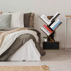 Bibliothèque moderne à 4 étagères, en forme d'arbre, meuble de rangement en bois, pour livres/CD/films, pour bureau à domicile, salon, chambre à coucher