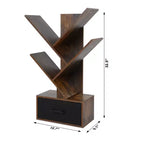 Bibliothèque moderne à 4 étagères, en forme d'arbre, meuble de rangement en bois, pour livres/CD/films, pour bureau à domicile, salon, chambre à coucher