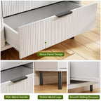 Commode Large en Bois, Organisateur de Commode de Rangement Moderne avec Pieds en Métal et Dispositif Anti-Basculement pour Chambre à Coucher Salon