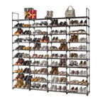 Étagère à Chaussures 10 Niveaux, Organisateur de Rangement pour Chaussures, Meuble de Rangement pour 72 Paires de Chaussures pour Placard