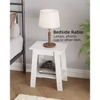 Table d'appoint rustique avec étagère de rangement, Table d'appoint à 2 niveaux, Table de chevet étroite, Table basse minimaliste pour salon, chambre à coucher