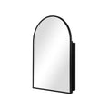 36 * 24 Inch Black Arched Bathroom Medicine Cabinet With Mirror
