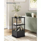 Table d'appoint à 3 niveaux avec panier en tissu, table de chevet avec cadre en acier, table d'appoint de rangement à montage sans outils pour chambre à coucher, salon, design moderne