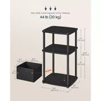 Table d'appoint à 3 niveaux avec panier en tissu, table de chevet avec cadre en acier, table d'appoint de rangement à montage sans outils pour chambre à coucher, salon, design moderne