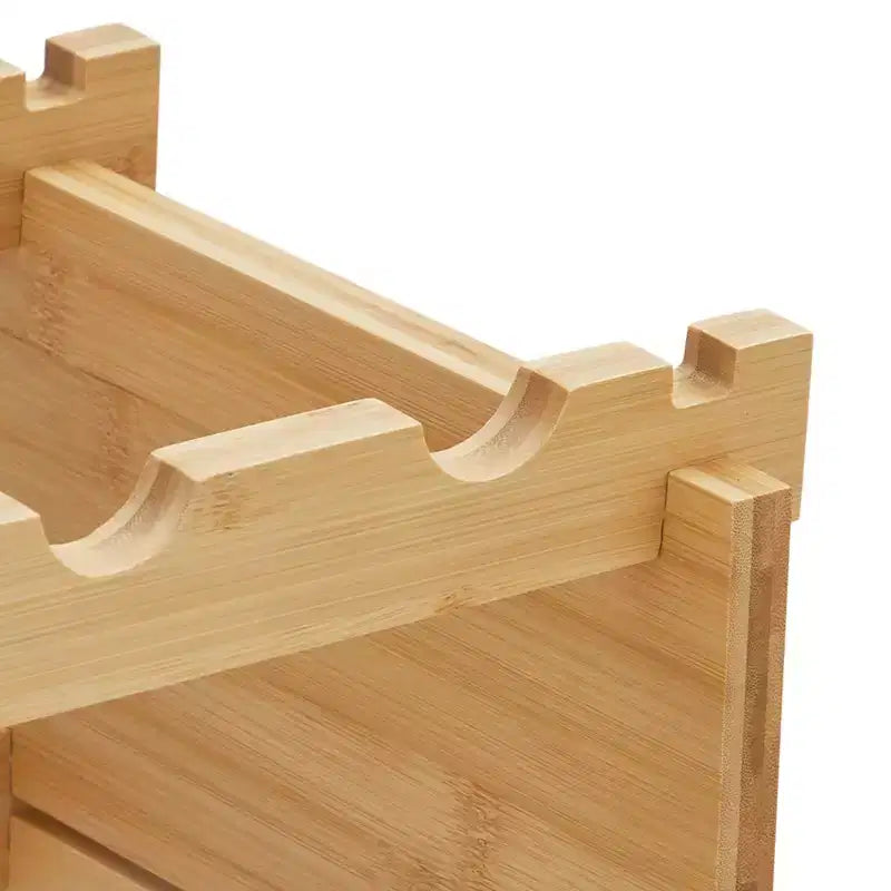 TROPOW Casier à vin empilable, casier de rangement pour vin en bois à 4 niveaux, étagères de présentation de vin en bambou, porte-bouteilles de vin autoportant sans oscillation