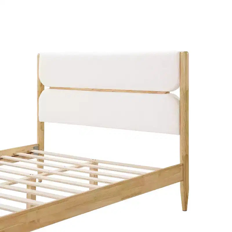 Lit Christopher Knight Home Groth moderne en bois d'hévéa et tissu polaire