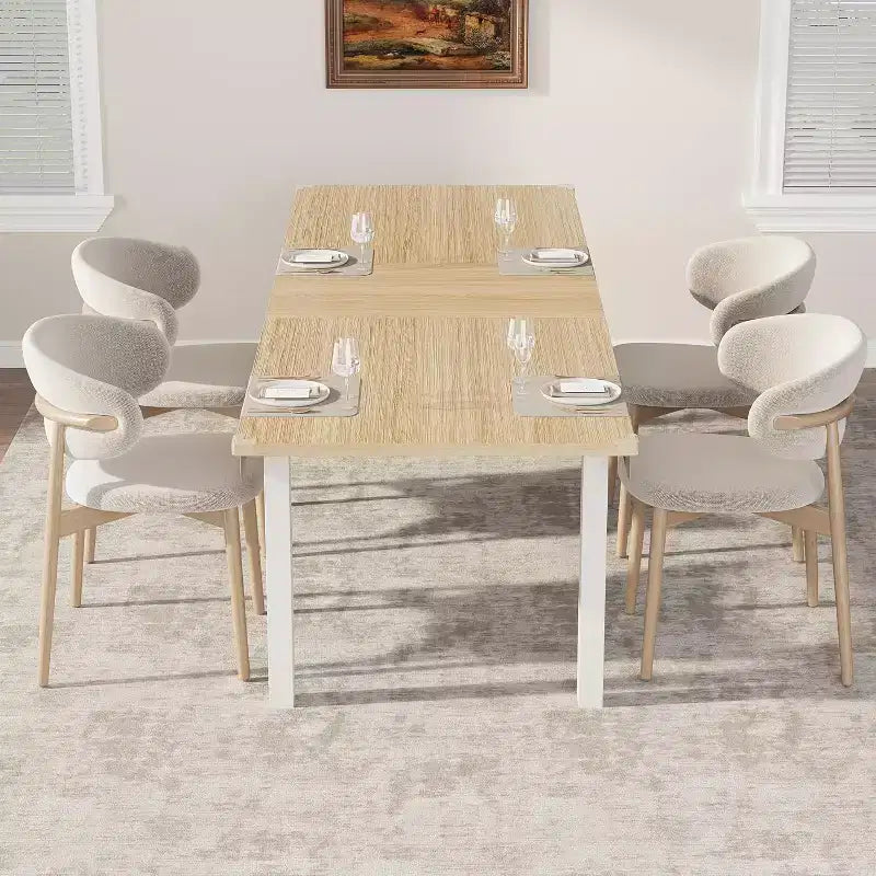Table de salle à manger CuisinSmart, grande table de salle à manger extensible de 160 cm, table de cuisine (Table seule)