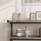Console étroite, Console avec étagères de rangement, Table d'appoint fine, Table de canapé étroite, Console grise