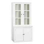 Meuble de présentation autoportant Merax d'inspiration rustique avec portes vitrées et rangement