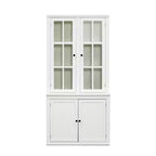 Meuble de présentation autoportant Merax d'inspiration rustique avec portes vitrées et rangement