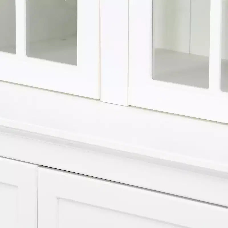 Meuble de présentation autoportant Merax d'inspiration rustique avec portes vitrées et rangement