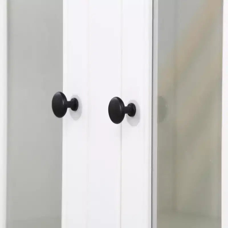 Meuble de présentation autoportant Merax d'inspiration rustique avec portes vitrées et rangement