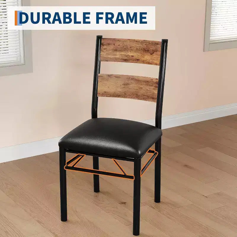 Ensemble table à manger CuisinSmart pour 4, ensemble table et chaises de salle à manger pour 4 avec chaises rembourrées, ensemble table de cuisine et 4 chaises avec protection d'angle