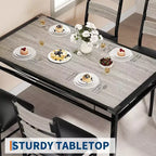Ensemble table à manger CuisinSmart pour 4, ensemble table et chaises de salle à manger pour 4 avec chaises rembourrées, ensemble table de cuisine et 4 chaises avec protection d'angle