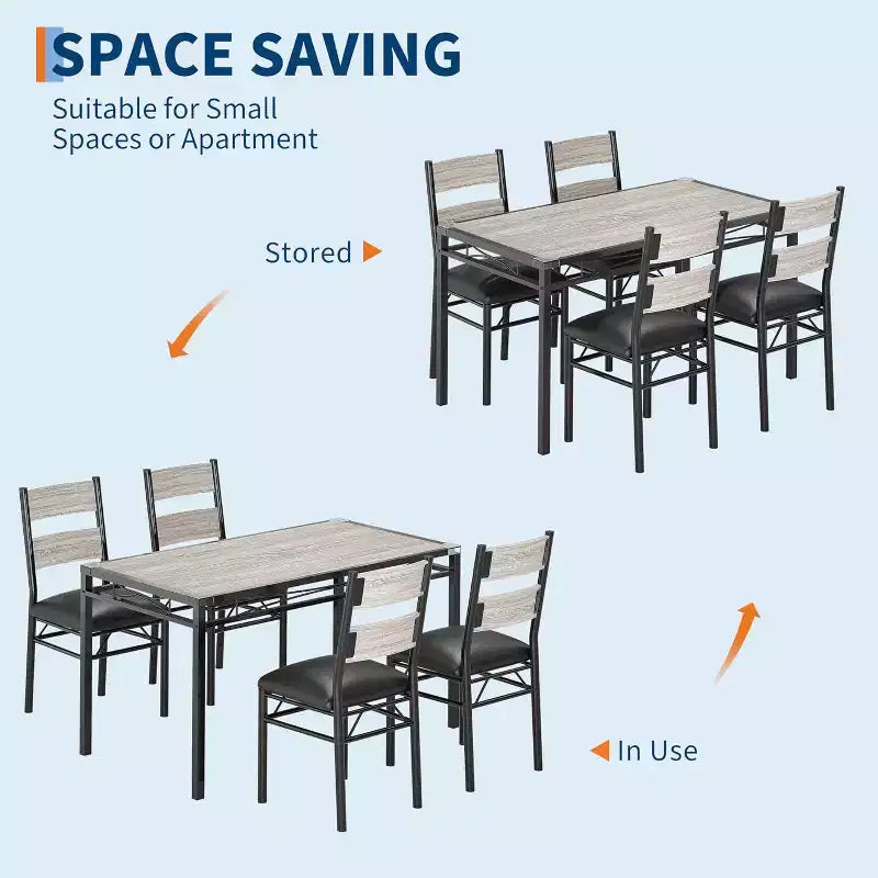 Ensemble table à manger CuisinSmart pour 4, ensemble table et chaises de salle à manger pour 4 avec chaises rembourrées, ensemble table de cuisine et 4 chaises avec protection d'angle