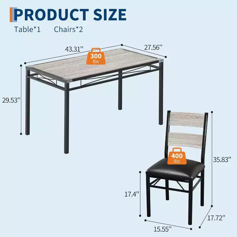 Ensemble table à manger CuisinSmart pour 4, ensemble table et chaises de salle à manger pour 4 avec chaises rembourrées, ensemble table de cuisine et 4 chaises avec protection d'angle