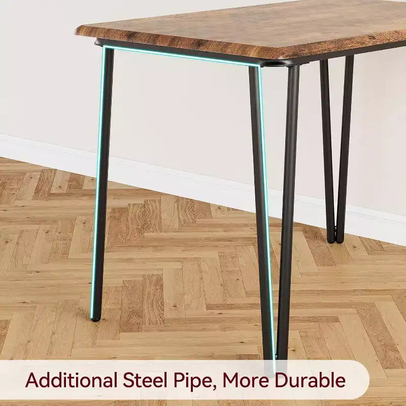 CuisinSmart - Table de salle à manger pour 4 personnes avec chaises rembourrées, petit ensemble table et chaises, ensemble de salle à manger pour 4 personnes, ensemble table à manger rectangulaire.