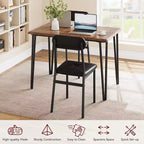 CuisinSmart - Table de salle à manger pour 4 personnes avec chaises rembourrées, petit ensemble table et chaises, ensemble de salle à manger pour 4 personnes, ensemble table à manger rectangulaire.