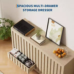 Commode CuisinSmart à 8 tiroirs, commodes modernes à rainures ondulées pour placard, organisateur de rangement pour salon, couloir