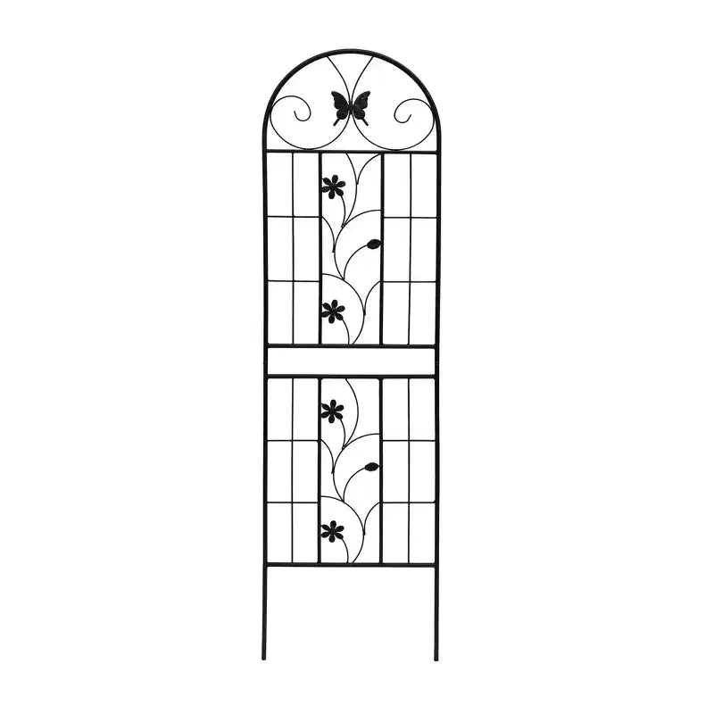 MAYEERTY Lot de 2 treillis de jardin en métal de 180 x 50 cm – Antirouille, noir, pour plantes grimpantes et fleurs d'extérieur