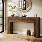 Table console en bois Lantine de 63 pouces avec 2 tiroirs cachés, table de canapé style ferme pour salon, couloir, entrée, hall, assemblage facile