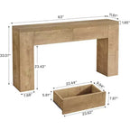 Table console en bois Lantine de 63 pouces avec 2 tiroirs cachés, table de canapé style ferme pour salon, couloir, entrée, hall, assemblage facile