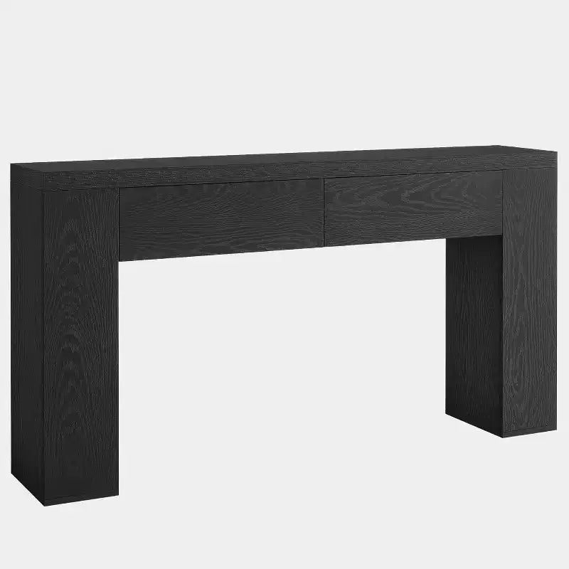Table console en bois Lantine de 63 pouces avec 2 tiroirs cachés, table de canapé style ferme pour salon, couloir, entrée, hall, assemblage facile