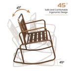 Acekool Fauteuil à bascule 2 places en fer – Balancelle de jardin couleur foie avec motif étoile