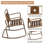 Acekool Fauteuil à bascule 2 places en fer – Balancelle de jardin couleur foie avec motif étoile