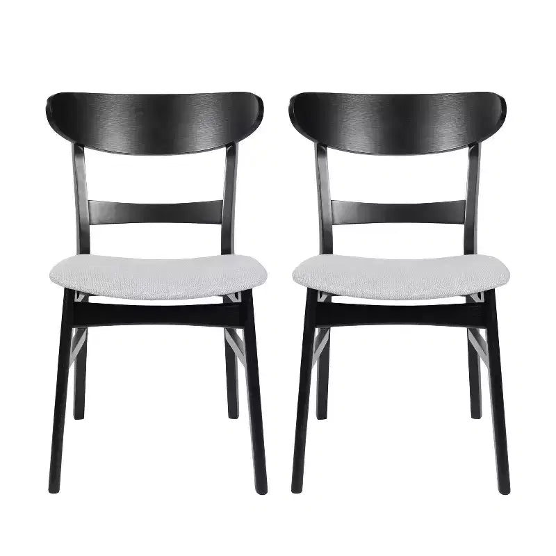 Okak Chaises de salle à manger modernes du milieu du siècle, lot de 2, rondes, rembourrées avec dossier incurvé et pieds en métal, chaises d'appoint en bouclé pour cuisine et salle à manger