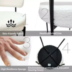 Okak Chaises de salle à manger modernes du milieu du siècle, lot de 2, rondes, rembourrées avec dossier incurvé et pieds en métal, chaises d'appoint en bouclé pour cuisine et salle à manger