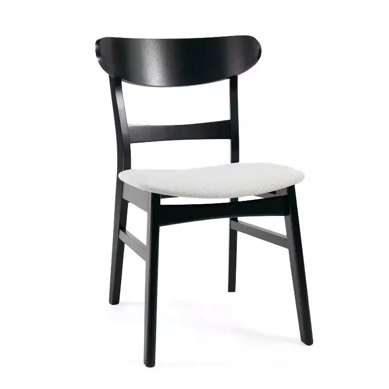 Okak Chaises de salle à manger modernes du milieu du siècle, lot de 2, rondes, rembourrées avec dossier incurvé et pieds en métal, chaises d'appoint en bouclé pour cuisine et salle à manger