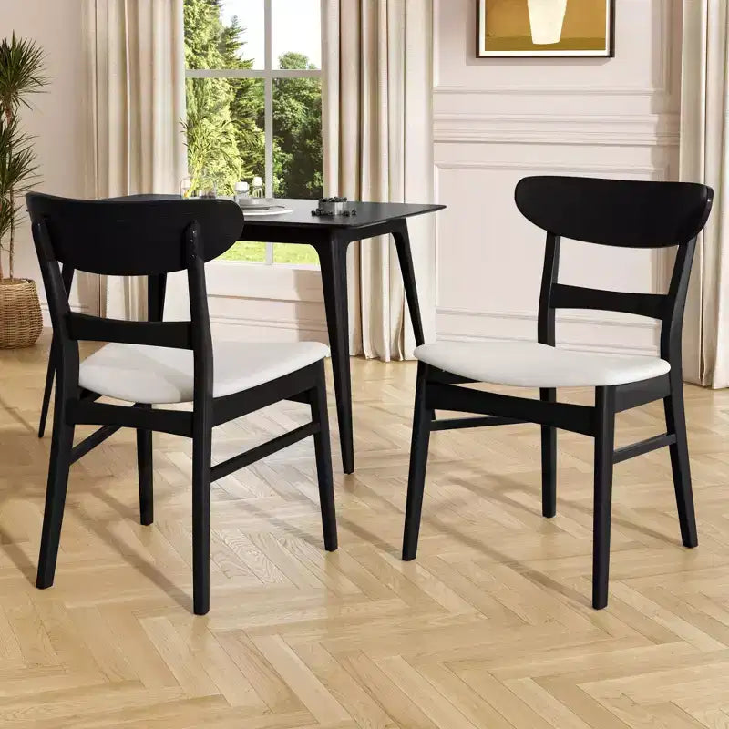 Okak Chaises de salle à manger modernes du milieu du siècle, lot de 2, rondes, rembourrées avec dossier incurvé et pieds en métal, chaises d'appoint en bouclé pour cuisine et salle à manger