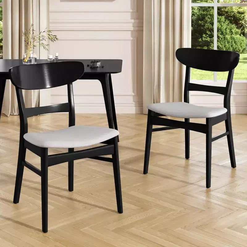 Okak Chaises de salle à manger modernes du milieu du siècle, lot de 2, rondes, rembourrées avec dossier incurvé et pieds en métal, chaises d'appoint en bouclé pour cuisine et salle à manger