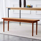 Banc d'entrée Acekool 47 en bois pur avec surface en rotin, coins arrondis, cadre robuste pour salon, chambre, couloir, finition noyer