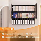 Présentoir de rangement pour colorations capillaires, Étagères murales réglables, Meuble de salon, Blanc