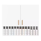 Présentoir de rangement pour colorations capillaires, Étagères murales réglables, Meuble de salon, Blanc