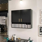 Présentoir de rangement pour colorations capillaires, Étagères murales réglables, Meuble de salon, Blanc