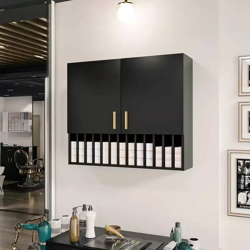 Présentoir de rangement pour colorations capillaires, Étagères murales réglables, Meuble de salon, Blanc