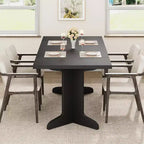 CuisinSmart 71 Table de salle à manger pour 6 à 8 personnes, table à dîner moderne avec pieds en bois uniques, table de salle à manger rectangulaire