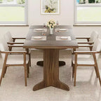 CuisinSmart 71 Table de salle à manger pour 6 à 8 personnes, table à dîner moderne avec pieds en bois uniques, table de salle à manger rectangulaire